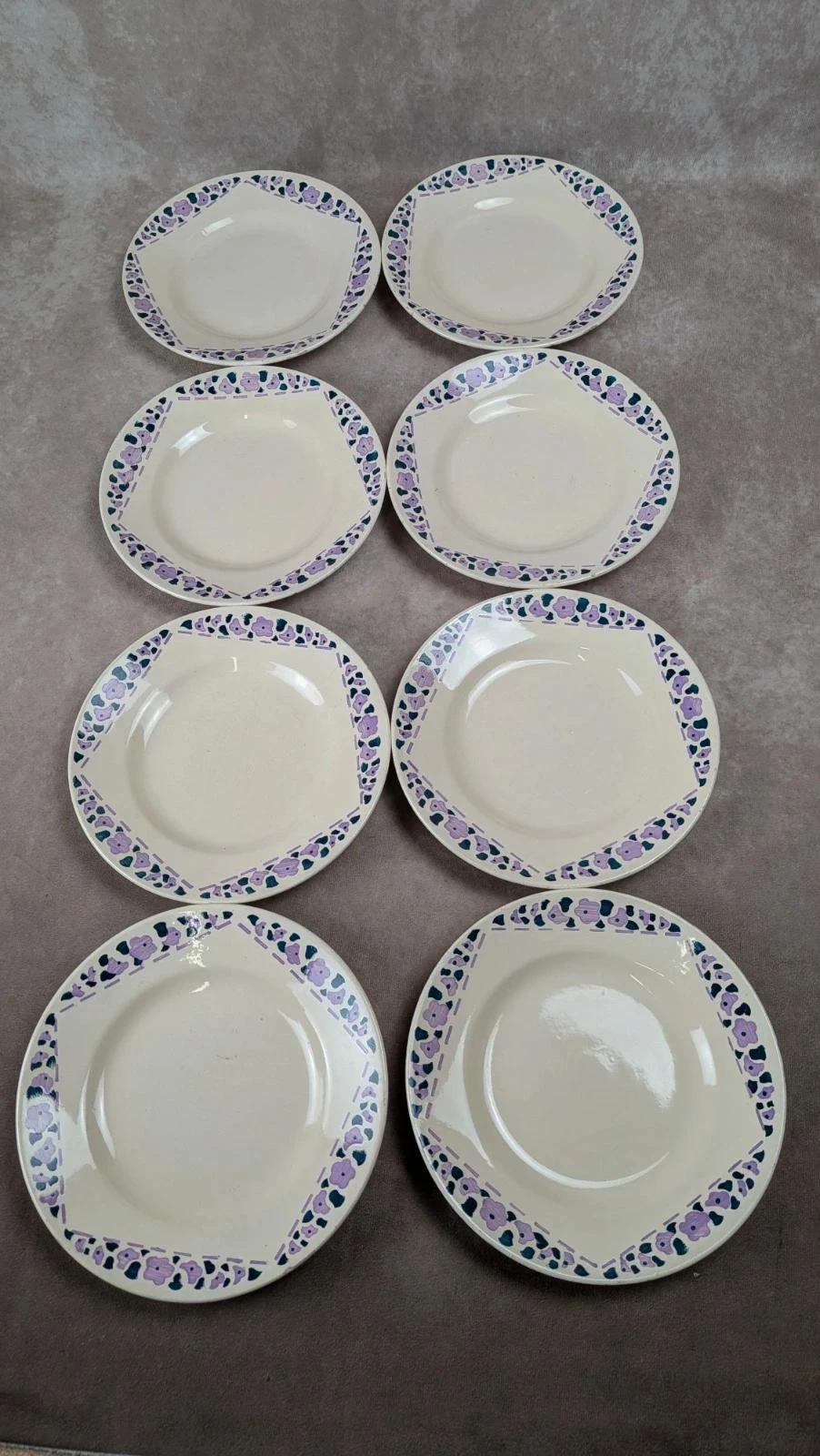 Lot 8 assiettes à dessert Longchamp Terre de Fer modèle Cannes – photo 2